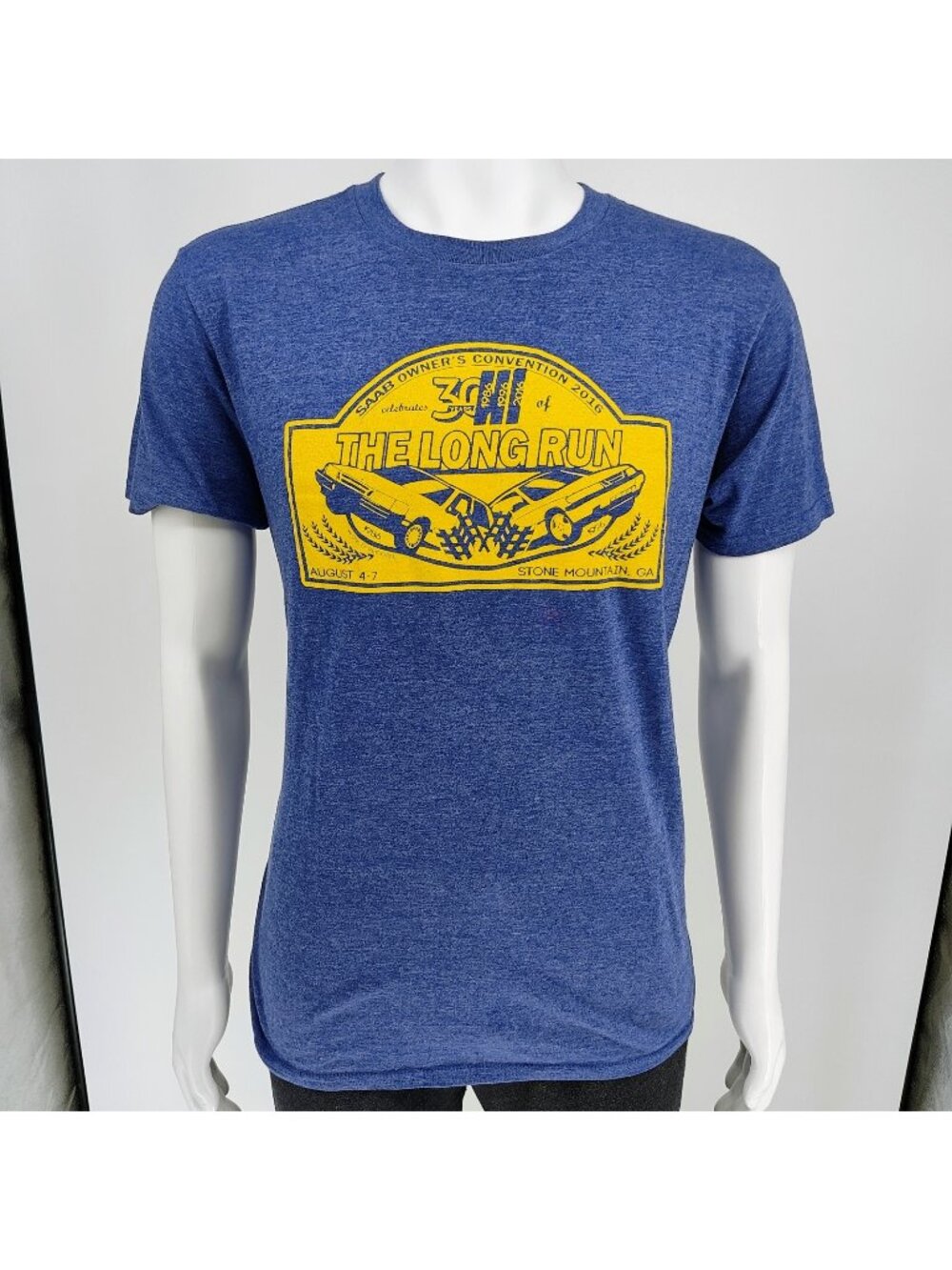 Saab Owner's Convention 2016 Stone Mount, GA The Long Run Graphic T-Shirt (M)